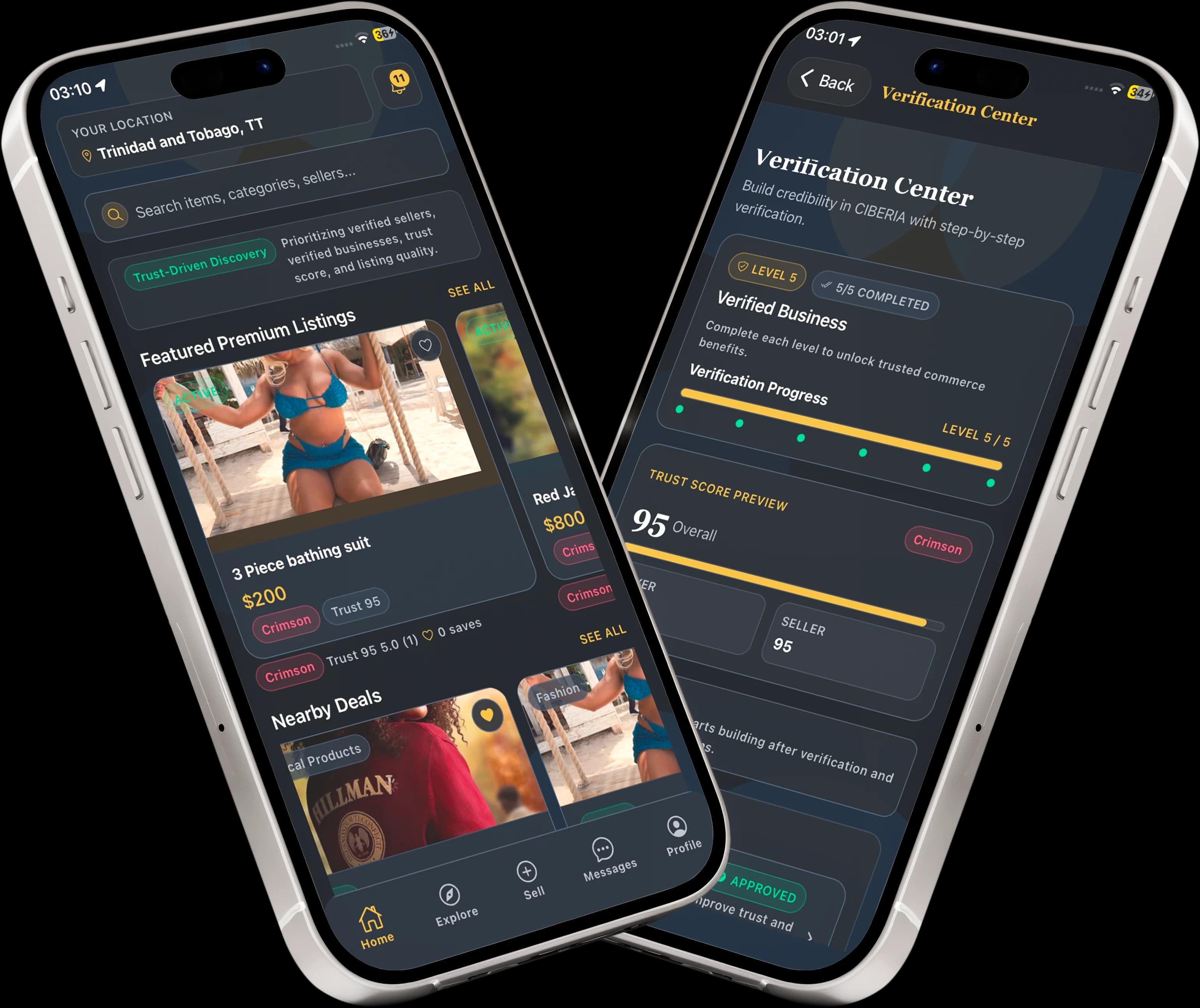 CIBERIA marketplace mobile preview