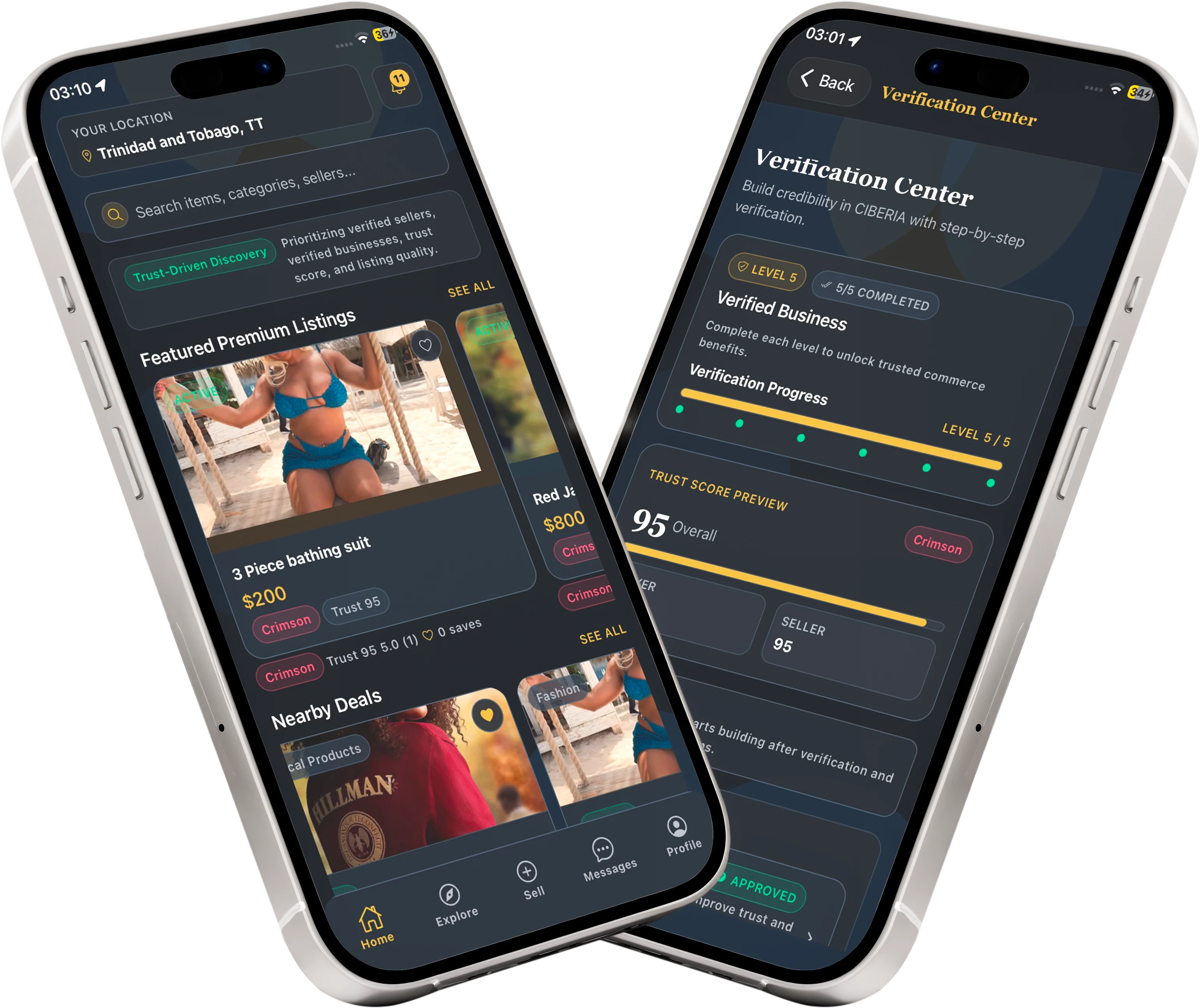 CIBERIA marketplace mobile preview